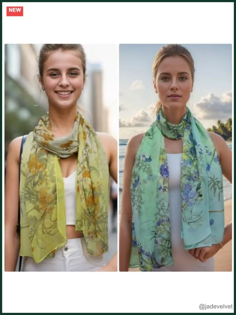 6 Packs Lightweight Floral Chiffon Scarf Shawl Wrap